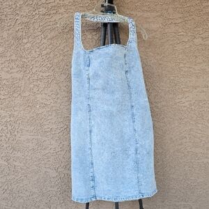 Gianni Bini Faded Blue Denim Halter Midi Dress Size XL